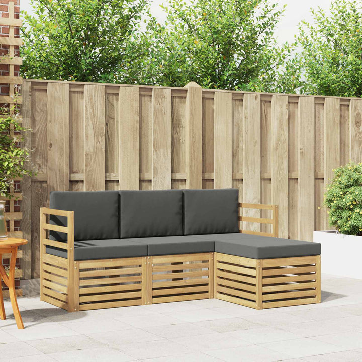 Udendørs sofagruppe 4 pcs Hvid og antracit