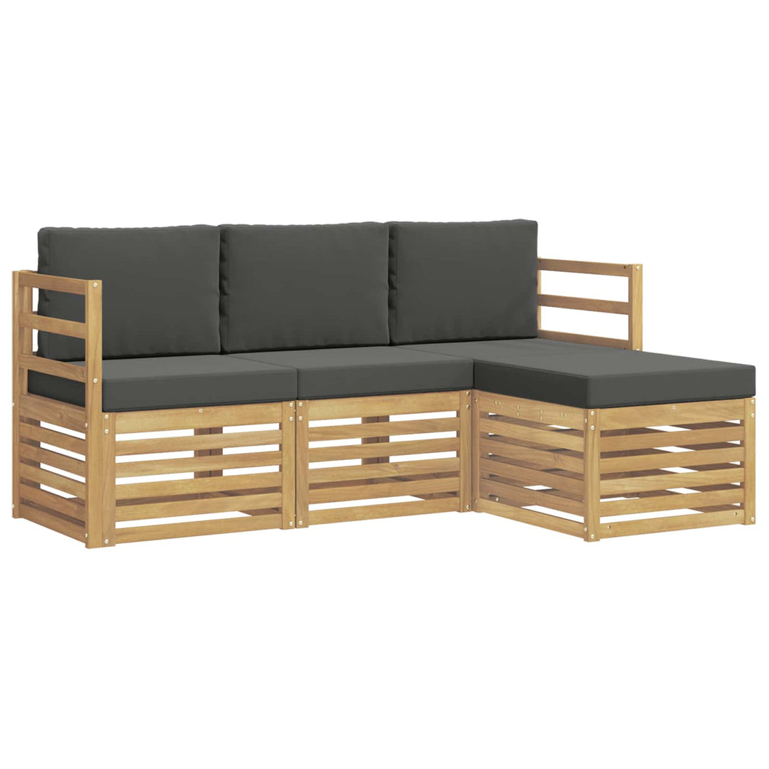 Udendørs sofagruppe 4 pcs Hvid og antracit