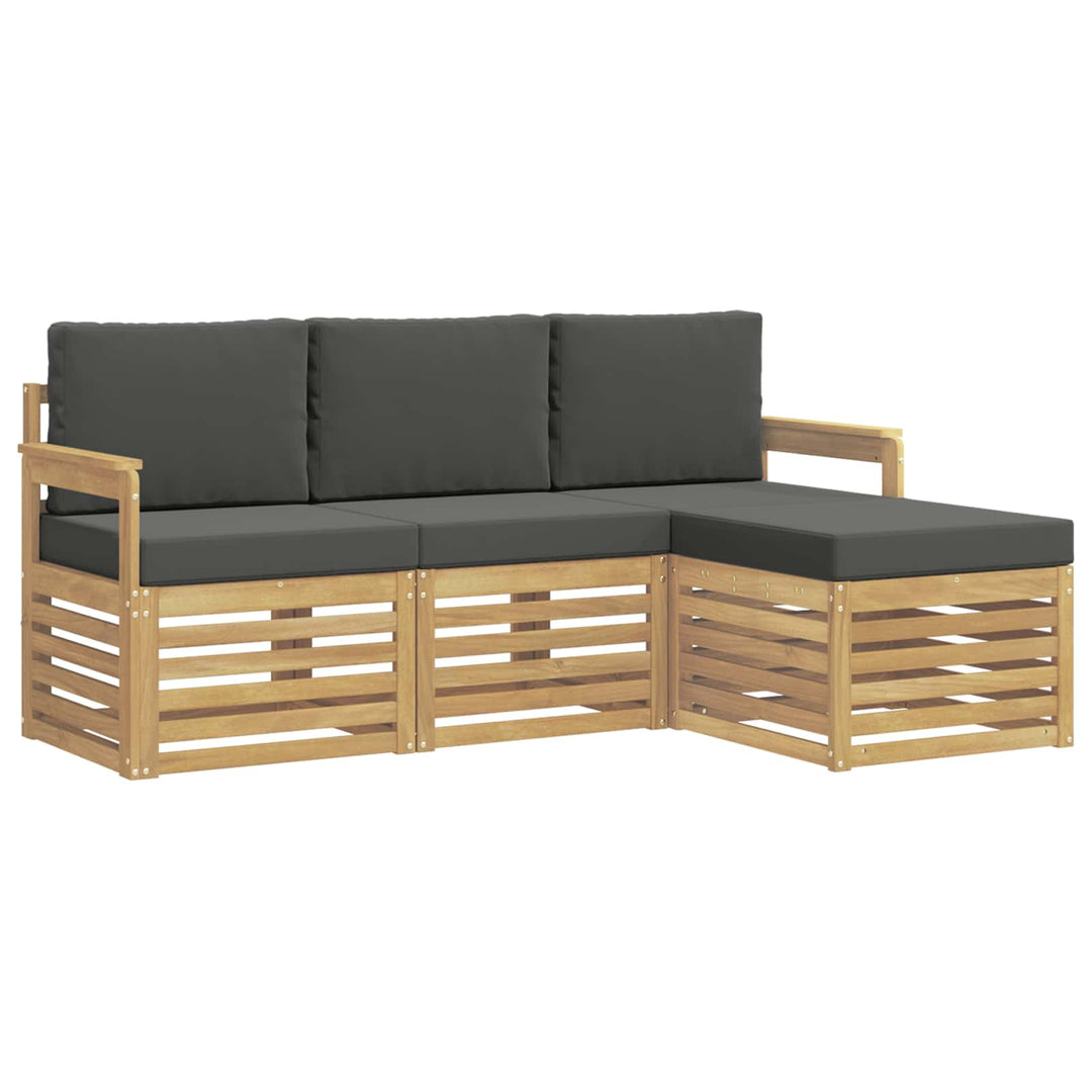 Udendørs sofagruppe 4 pcs Hvid og antracit