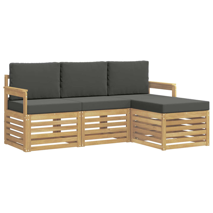 Udendørs sofagruppe 4 pcs Hvid og antracit