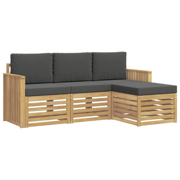 Udendørs sofagruppe 4 pcs Hvid og antracit
