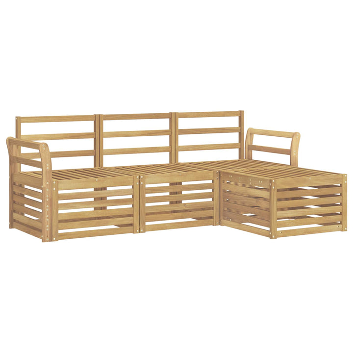 Udendørs sofagruppe 4 pcs Hvid 193,5 x 122,5 x 73 cm