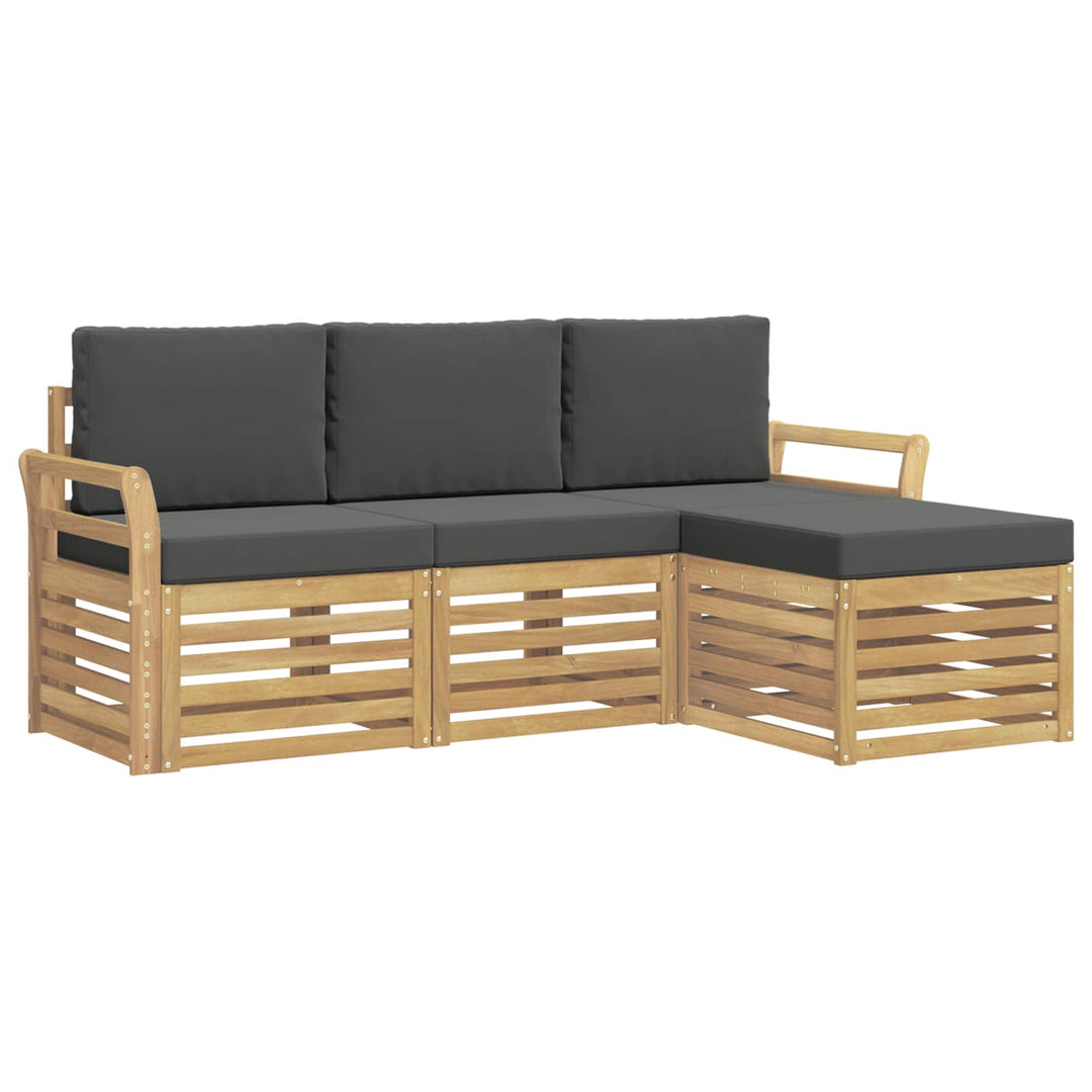 Udendørs sofagruppe 4 pcs Hvid og antracit