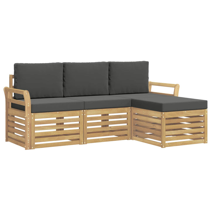 Udendørs sofagruppe 4 pcs Hvid og antracit