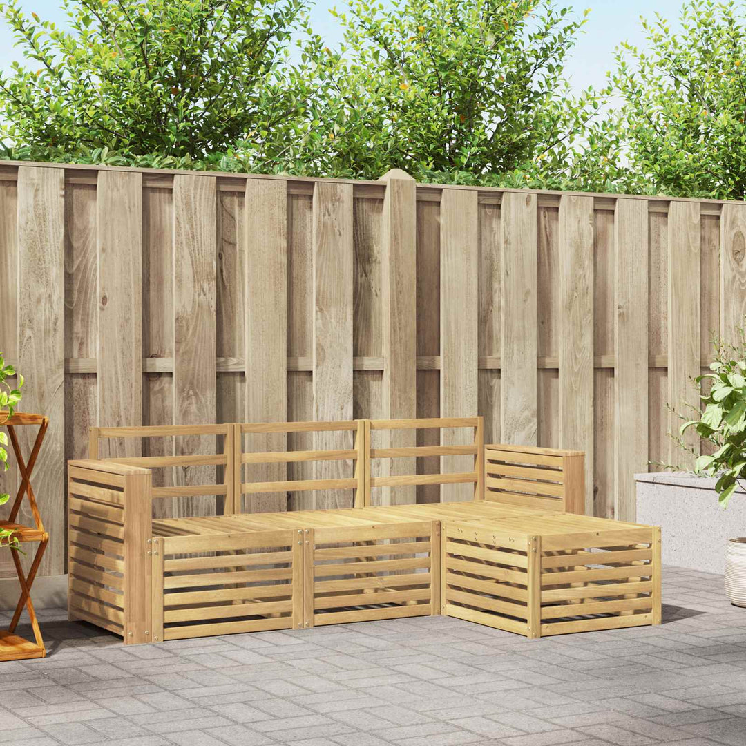 Udendørs sofagruppe 4 pcs Hvid 197,5 x 122,5 x 73 cm