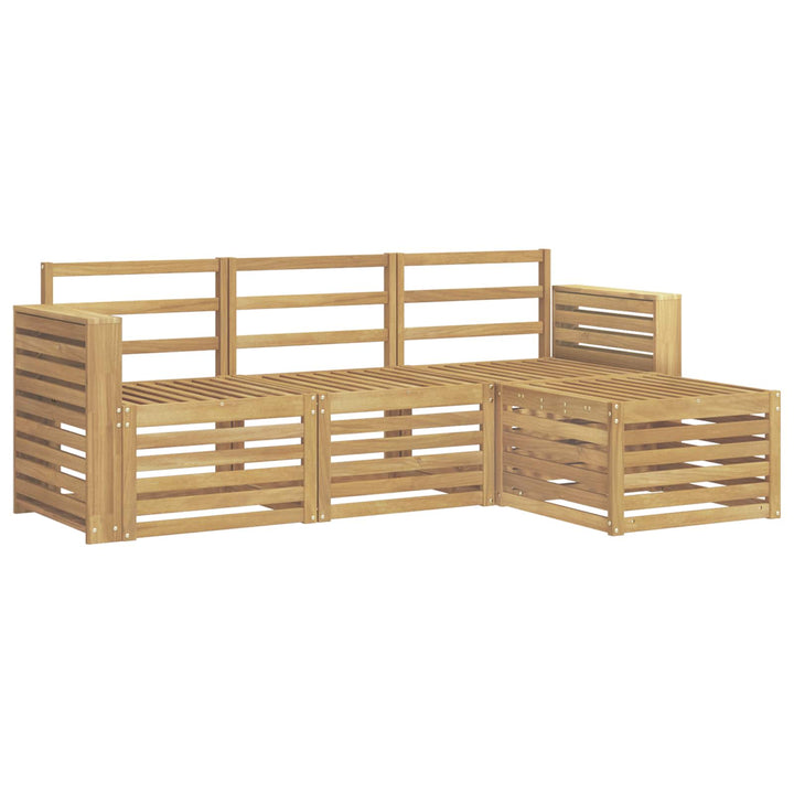 Udendørs sofagruppe 4 pcs Hvid 197,5 x 122,5 x 73 cm
