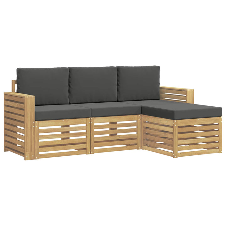 Udendørs sofagruppe 4 pcs Hvid og antracit