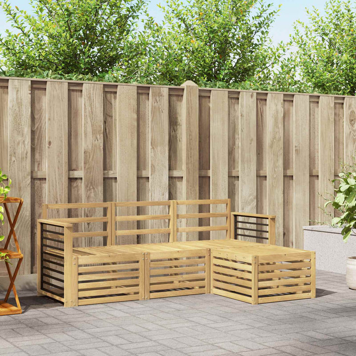 Udendørs sofagruppe 4 pcs Hvid Massivt Akacietræ