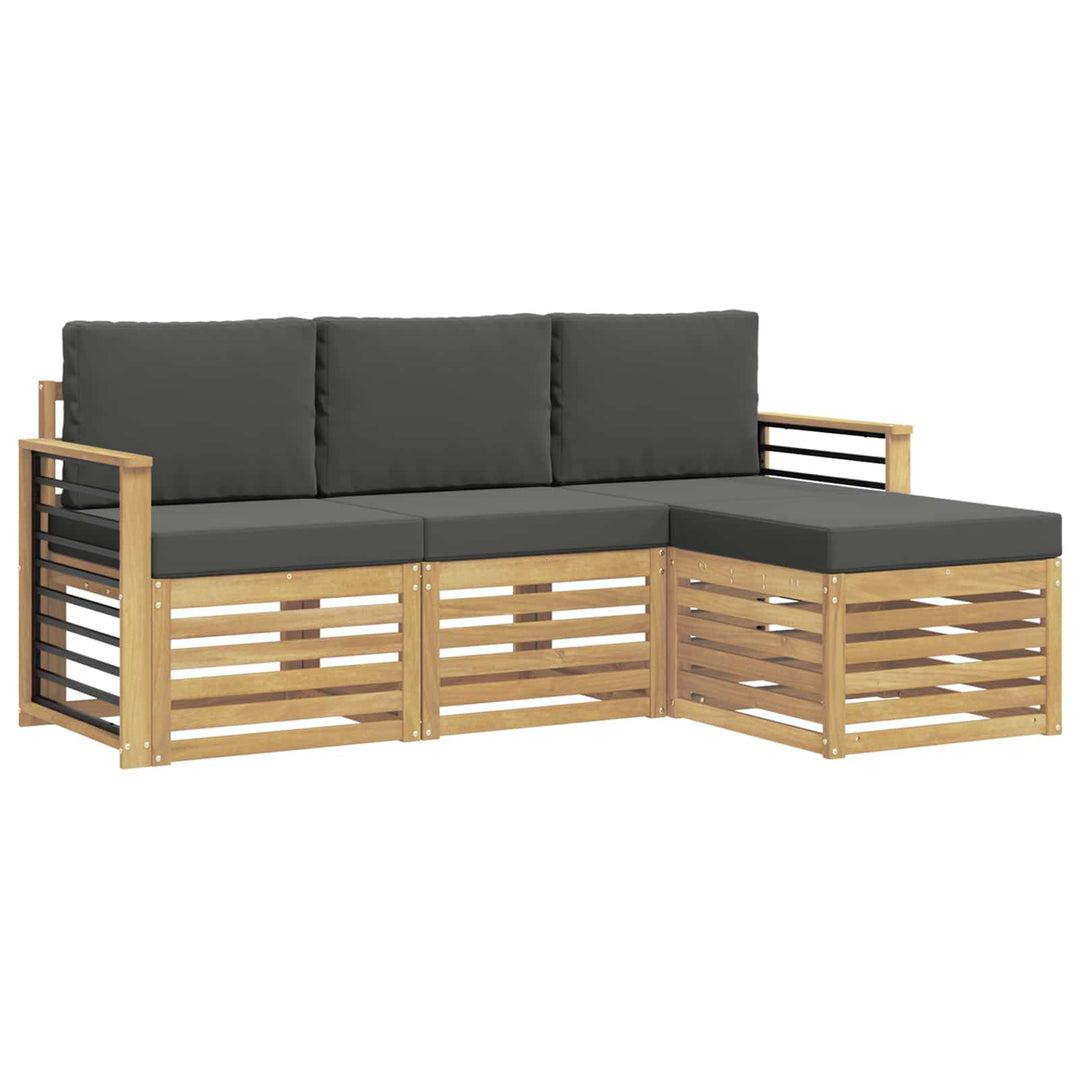 Udendørs sofagruppe 4 pcs Hvid og antracit