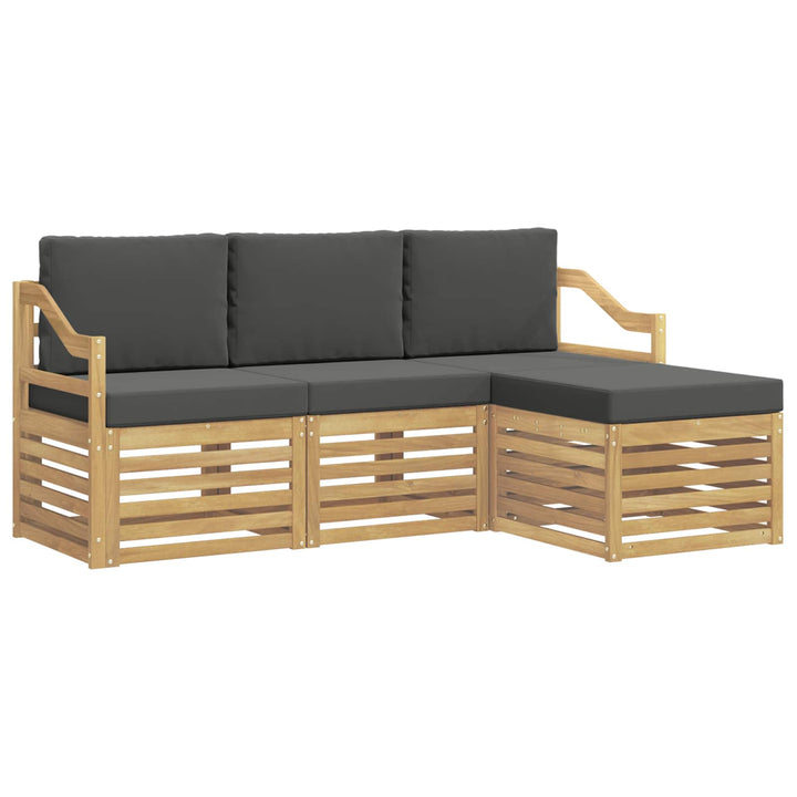 Udendørs sofagruppe 4 pcs Hvid og antracit