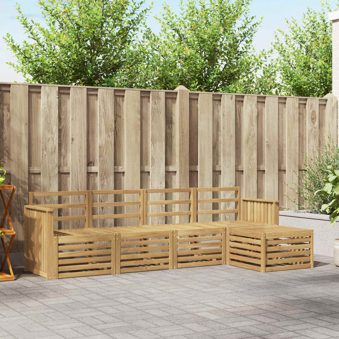 Udendørs sofagruppe 5 pcs Hvid 249 x 122,5 x 73 cm