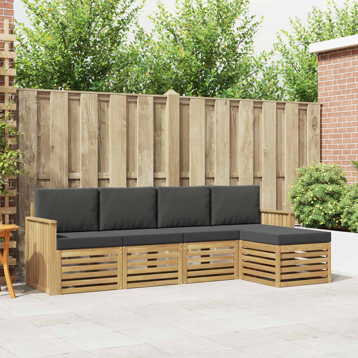 Udendørs sofagruppe 5 pcs Hvid og antracit 249 x 122,5 x 73 cm