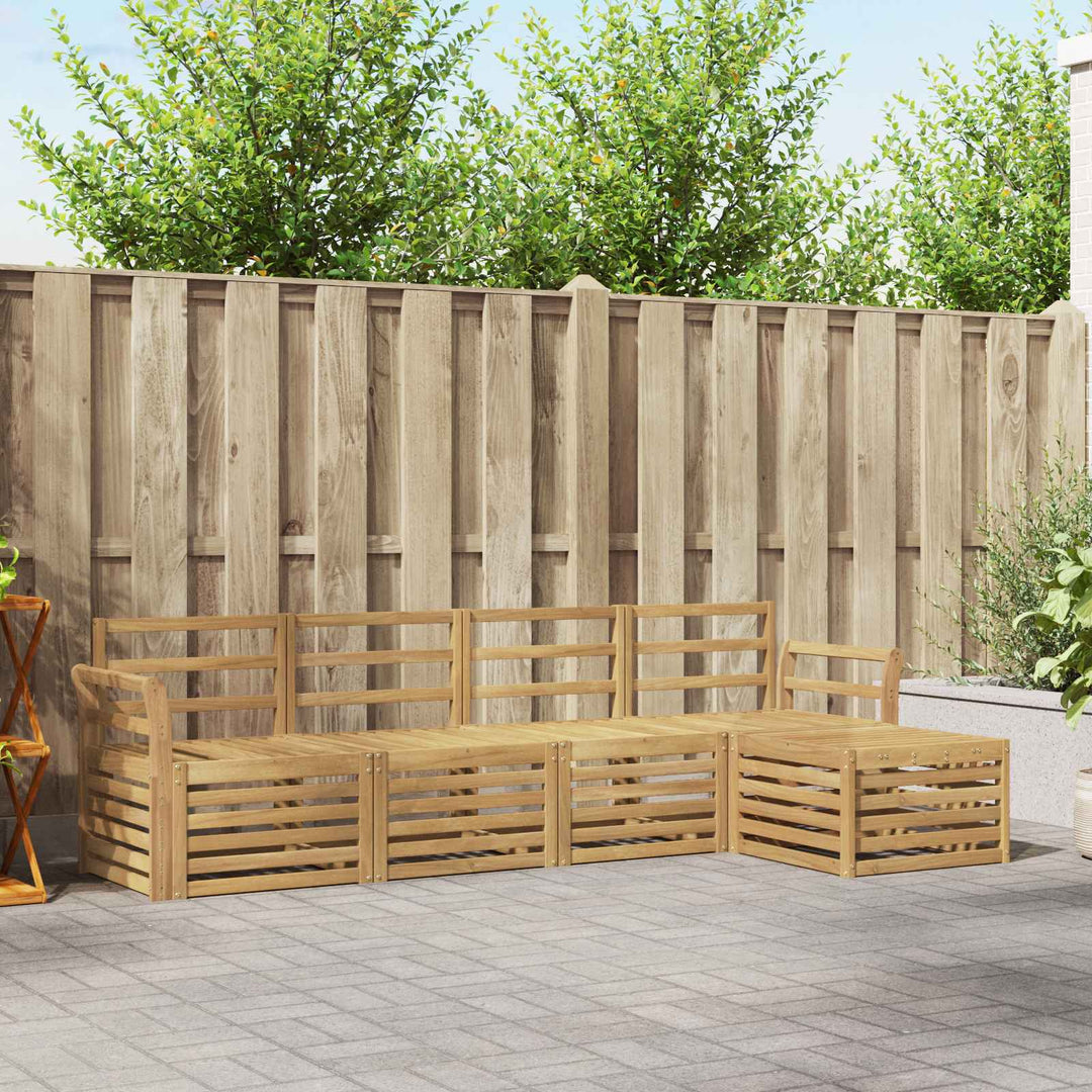 Udendørs sofagruppe 5 pcs Hvid 253 x 122,5 x 73 cm