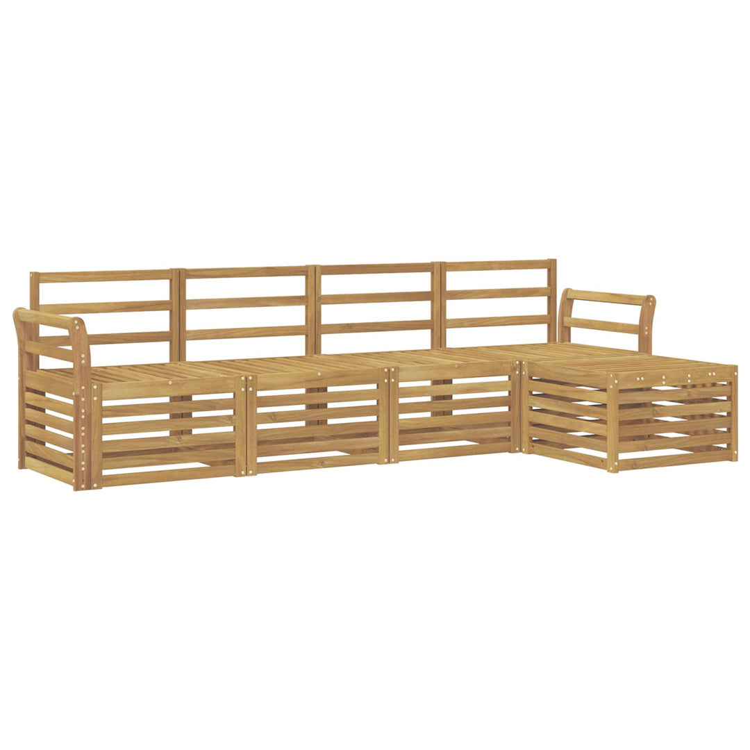Udendørs sofagruppe 5 pcs Hvid 253 x 122,5 x 73 cm