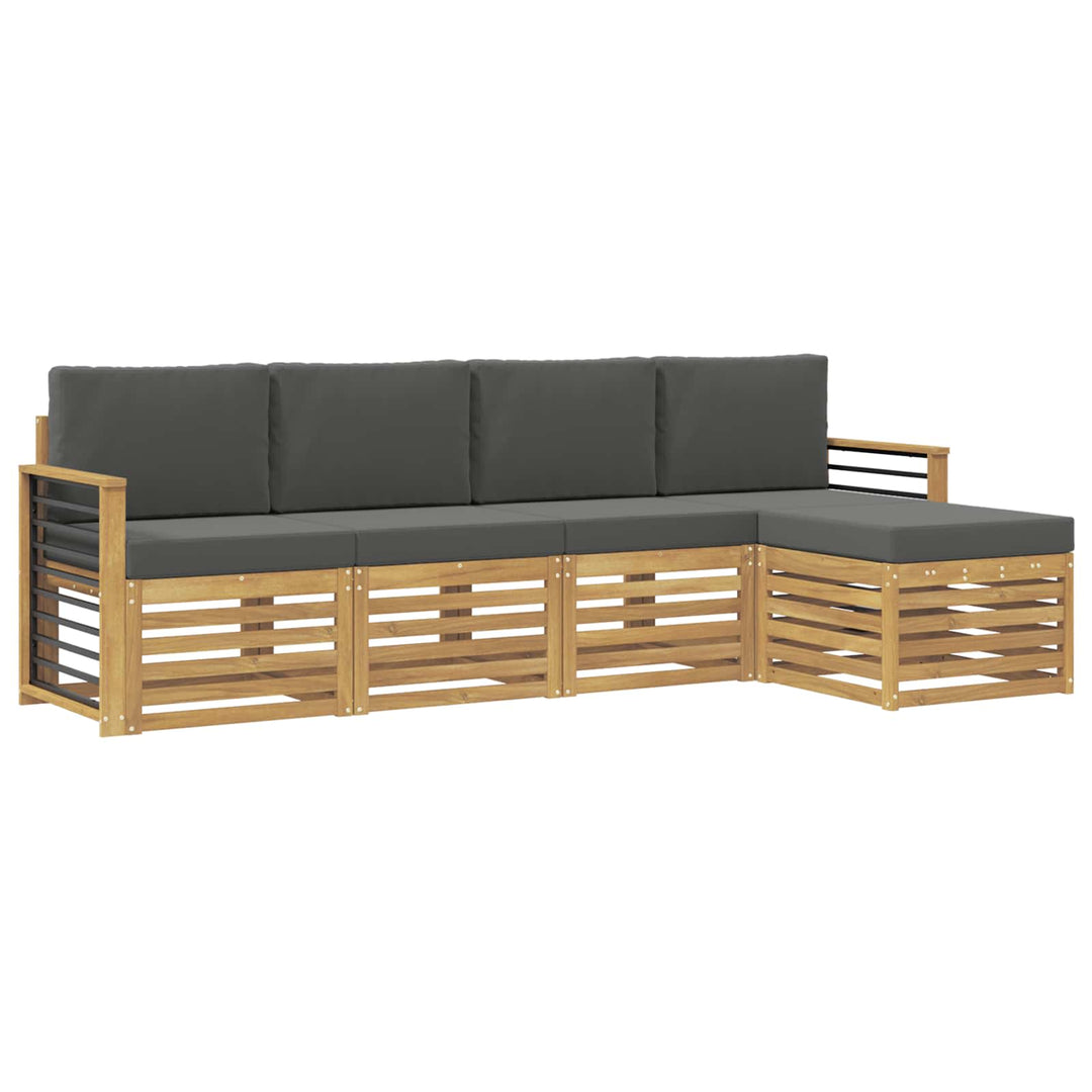 Udendørs sofagruppe 5 pcs Hvid og antracit 249 x 122,5 x 73 cm