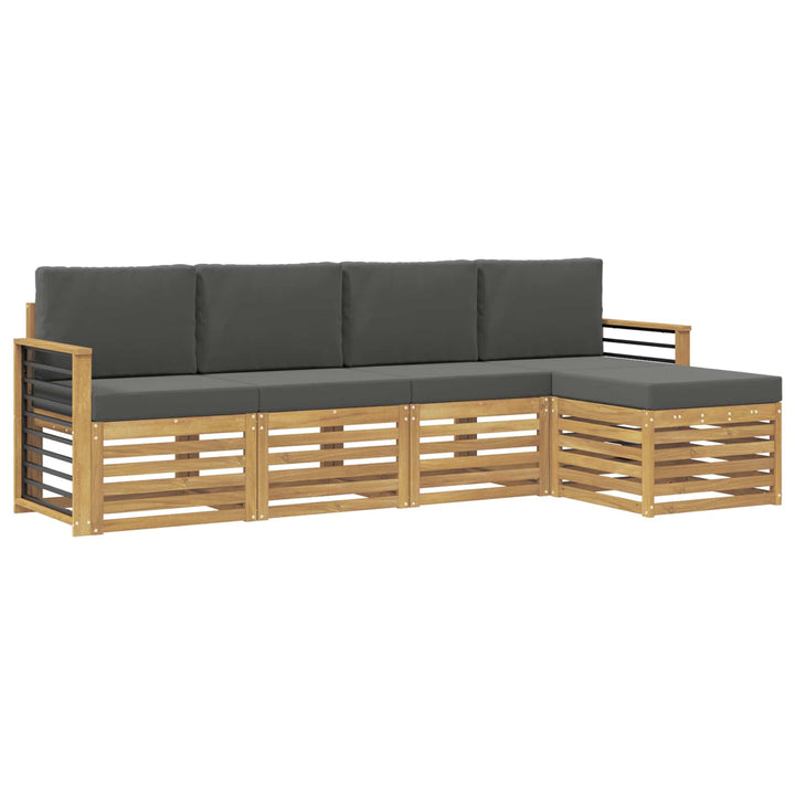 Udendørs sofagruppe 5 pcs Hvid og antracit 249 x 122,5 x 73 cm