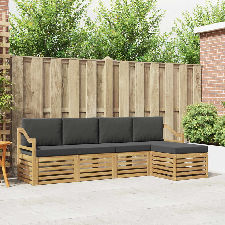 Udendørs sofagruppe 5 pcs Hvid og antracit 245 x 122,5 x 73 cm