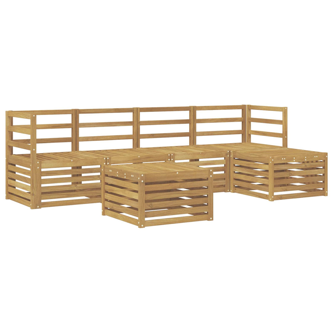 Udendørs sofagruppe 6 pcs Hvid Massivt Akacietræ