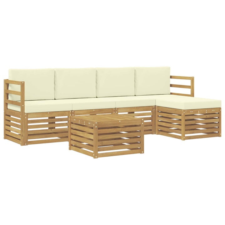 Udendørs sofagruppe 6 pcs Hvid og cremefarvet 59 x 59 x 37 cm