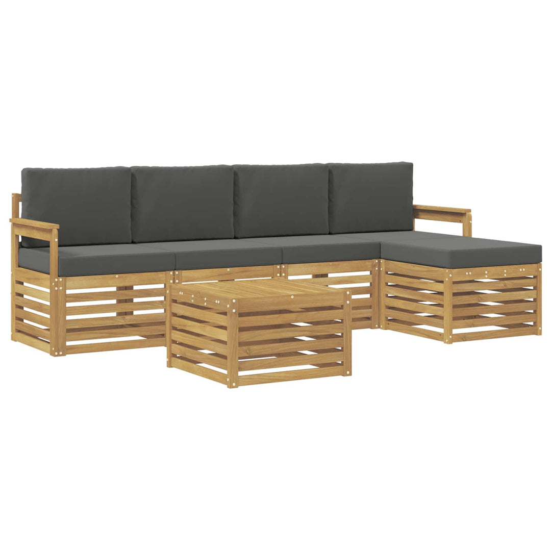 Udendørs sofagruppe 6 pcs Hvid og antracit 59 x 59 x 37 cm