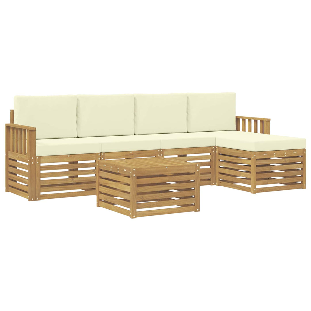 Udendørs sofagruppe 6 pcs Hvid og cremefarvet 59 x 59 x 37 cm