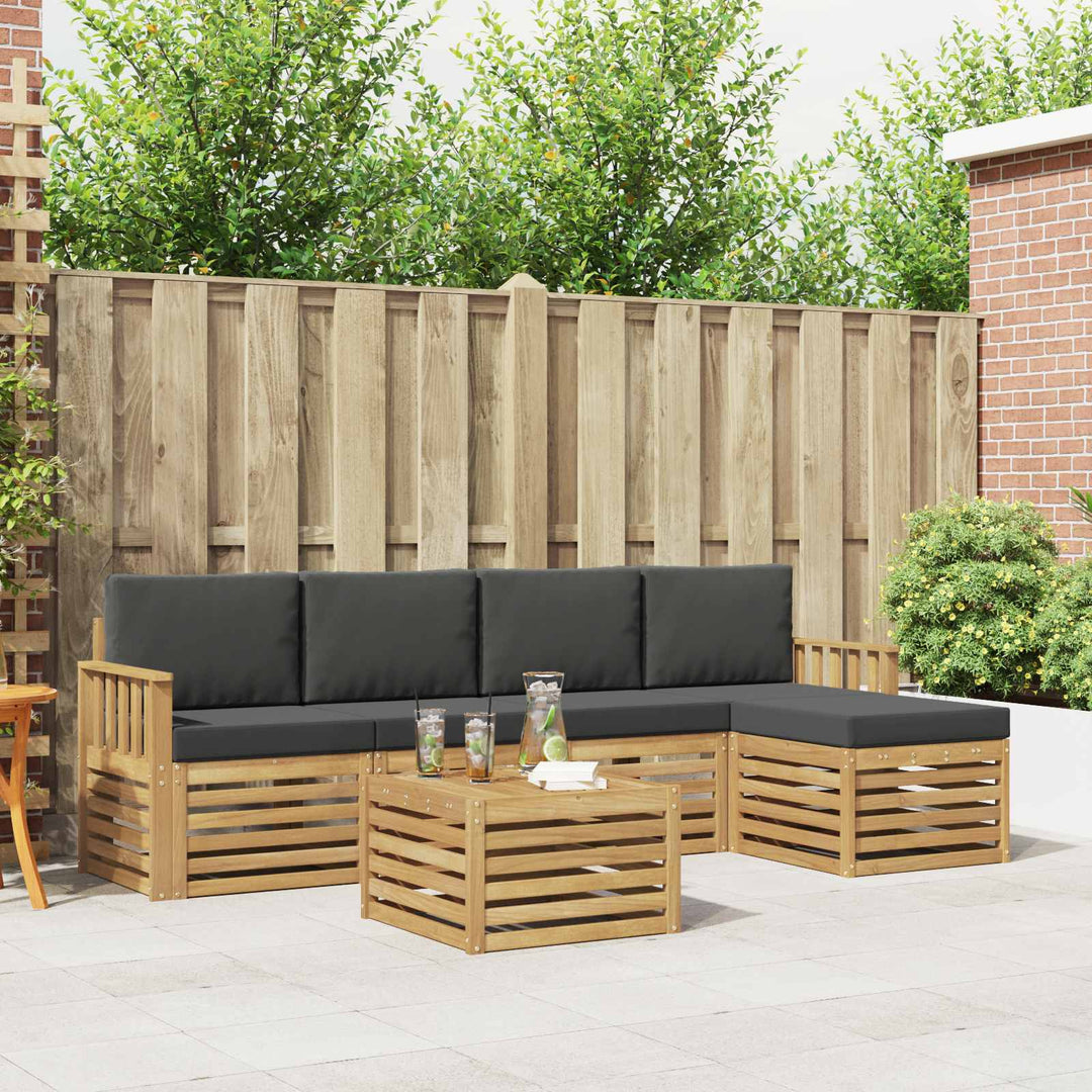 Udendørs sofagruppe 6 pcs Hvid og antracit 59 x 59 x 37 cm