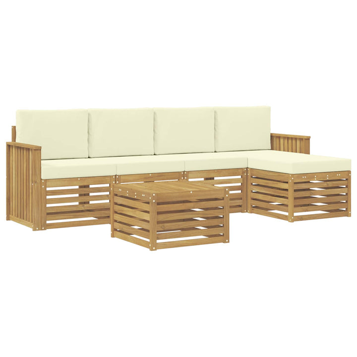 Udendørs sofagruppe 6 pcs Hvid og cremefarvet 59 x 59 x 37 cm