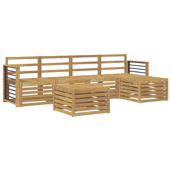 Udendørs sofagruppe 6 pcs Hvid Massivt Akacietræ