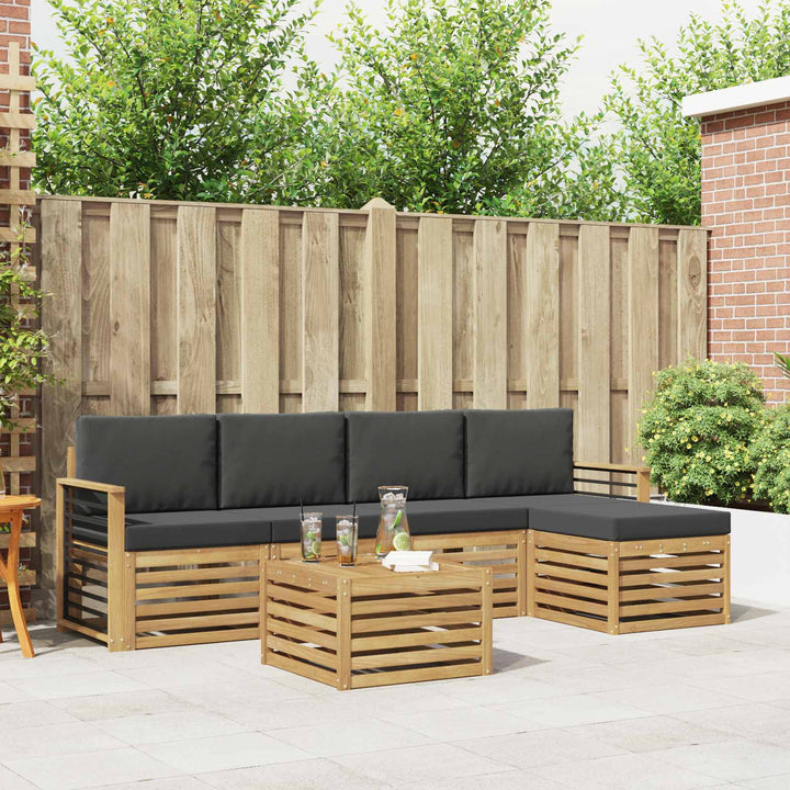 Udendørs sofagruppe 6 pcs Hvid og antracit 59 x 59 x 37 cm
