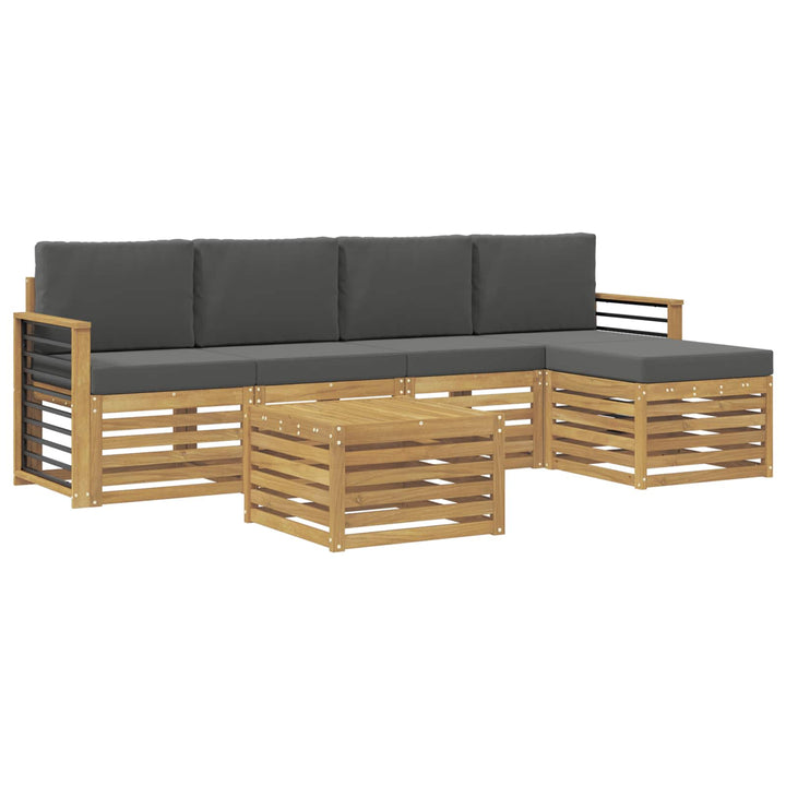 Udendørs sofagruppe 6 pcs Hvid og antracit 59 x 59 x 37 cm