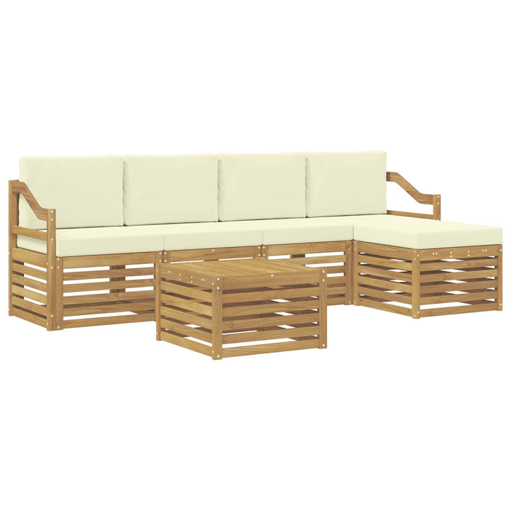 Udendørs sofagruppe 6 pcs Hvid og cremefarvet 59 x 59 x 37 cm