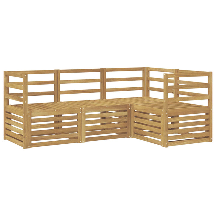 Sofasæt 4 pcs Hvid 185,5 x 126,5 x 73 cm Massivt Akacietræ