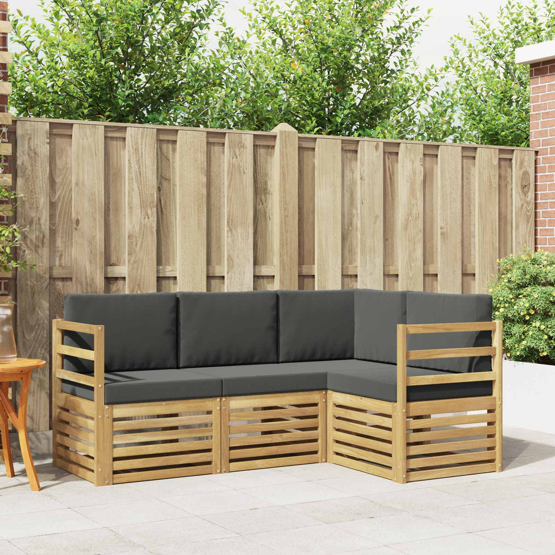 Sofasæt 4 pcs Hvid og antracit 185,5 x 126,5 x 73 cm Polyester