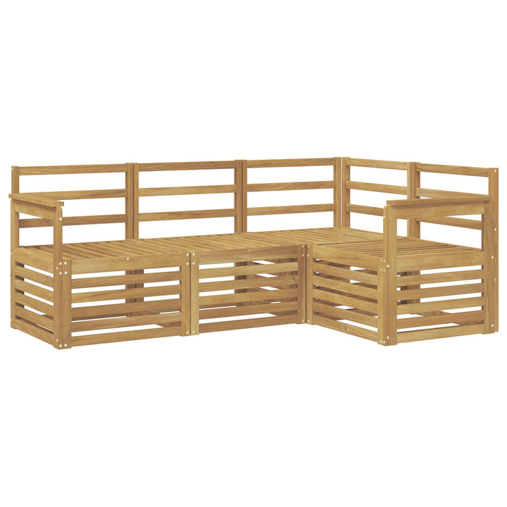 Sofasæt 4 pcs Hvid 187,5 x 128,5 x 73 cm Massivt Akacietræ
