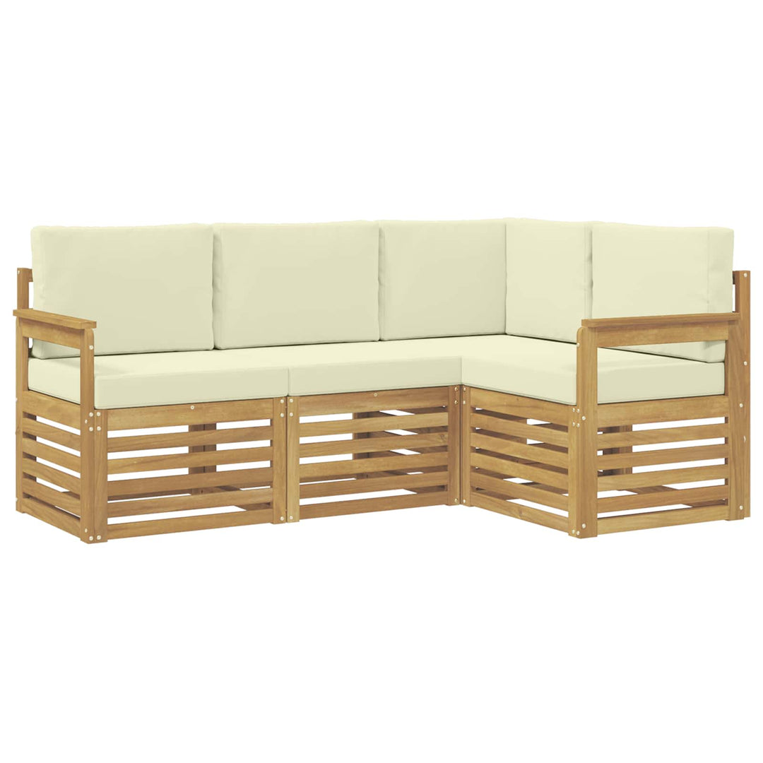Udendørs sofagruppe 4 pcs Hvid og cremefarvet