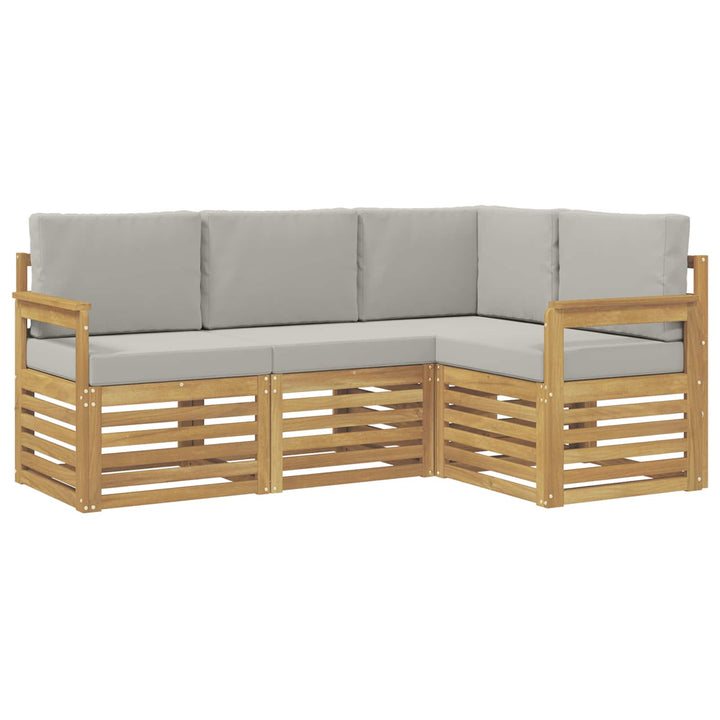 Udendørs sofagruppe 4 pcs Hvid og lysegrå 187,5 x 128,5 x 73 cm