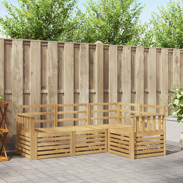 Sofasæt 4 pcs Hvid 187,5 x 128,5 x 73 cm Massivt Akacietræ
