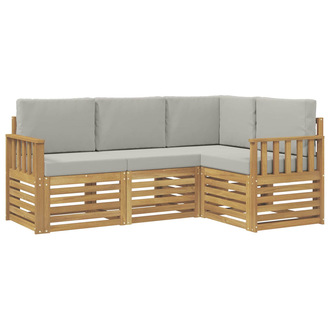 Udendørs sofagruppe 4 pcs Hvid og lysegrå 187,5 x 128,5 x 73 cm