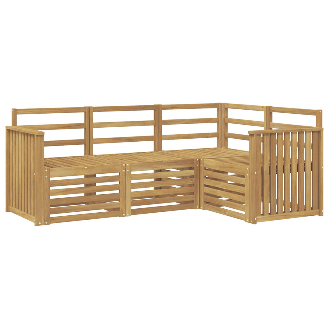 Sofasæt 4 pcs Hvid 187,5 x 128,5 x 73 cm Massivt Akacietræ