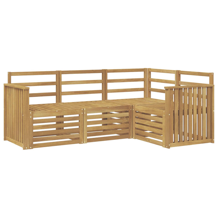 Sofasæt 4 pcs Hvid 187,5 x 128,5 x 73 cm Massivt Akacietræ