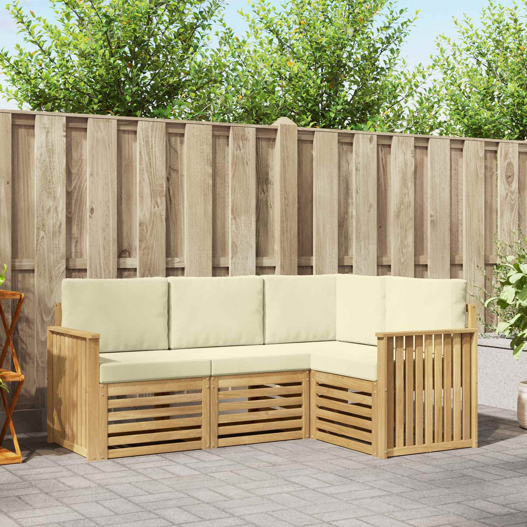Sofasæt 4 pcs Hvid og cremefarvet 187,5 x 128,5 x 73 cm