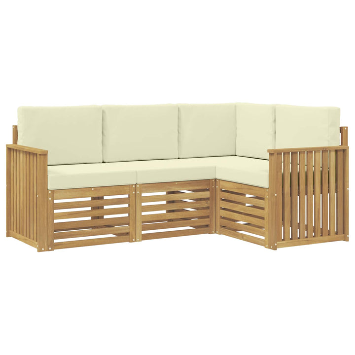 Sofasæt 4 pcs Hvid og cremefarvet 187,5 x 128,5 x 73 cm
