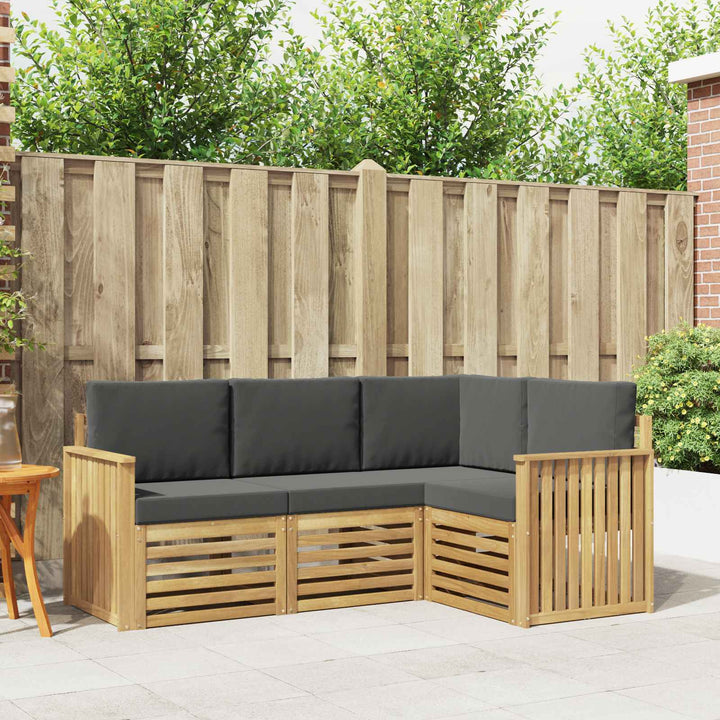 Sofasæt 4 pcs Hvid og antracit 187,5 x 128,5 x 73 cm Polyester
