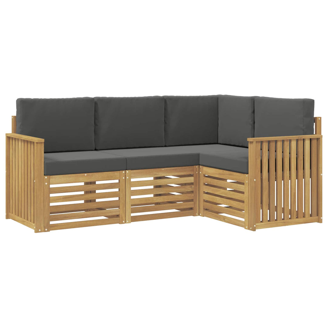Sofasæt 4 pcs Hvid og antracit 187,5 x 128,5 x 73 cm Polyester
