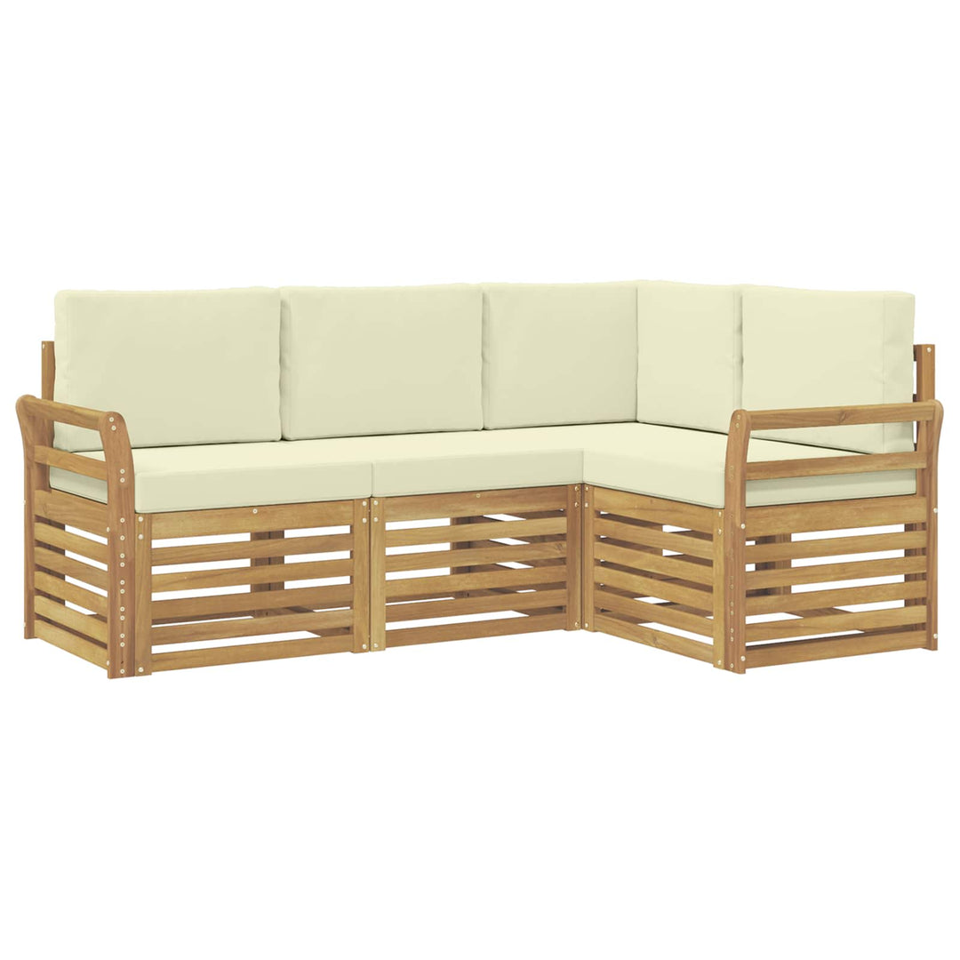 Sofasæt 4 pcs Hvid og cremefarvet 190 x 130,5 x 73 cm Polyester