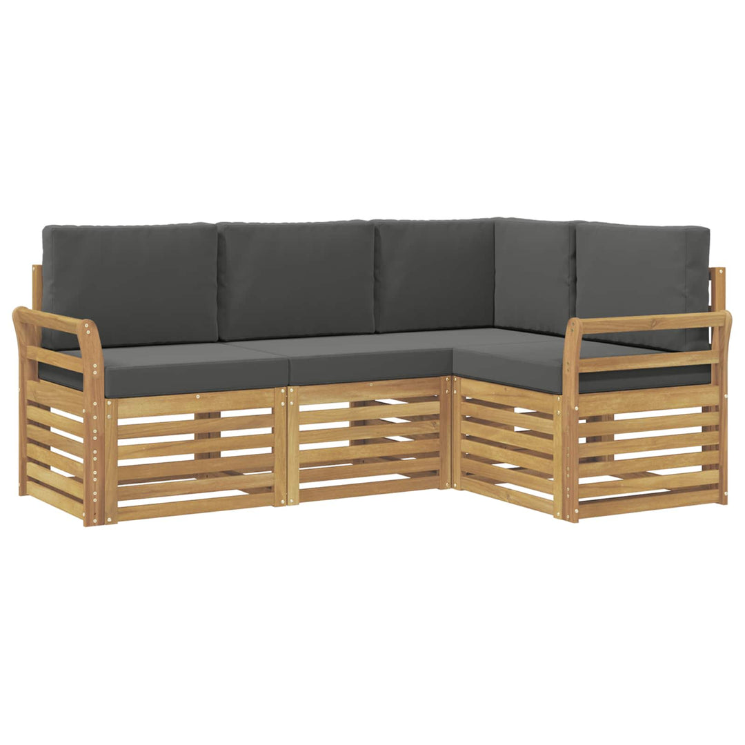 Sofasæt 4 pcs Hvid og antracit 190 x 130,5 x 73 cm Polyester