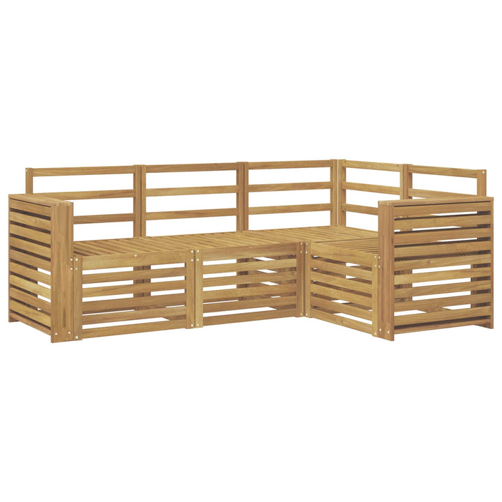 Sofasæt 4 pcs Hvid 191 x 132,5 x 73 cm Massivt Akacietræ