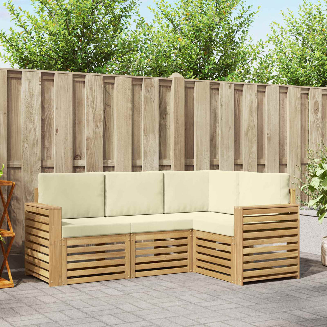 Sofasæt 4 pcs Hvid og cremefarvet 191 x 132,5 x 73 cm Polyester