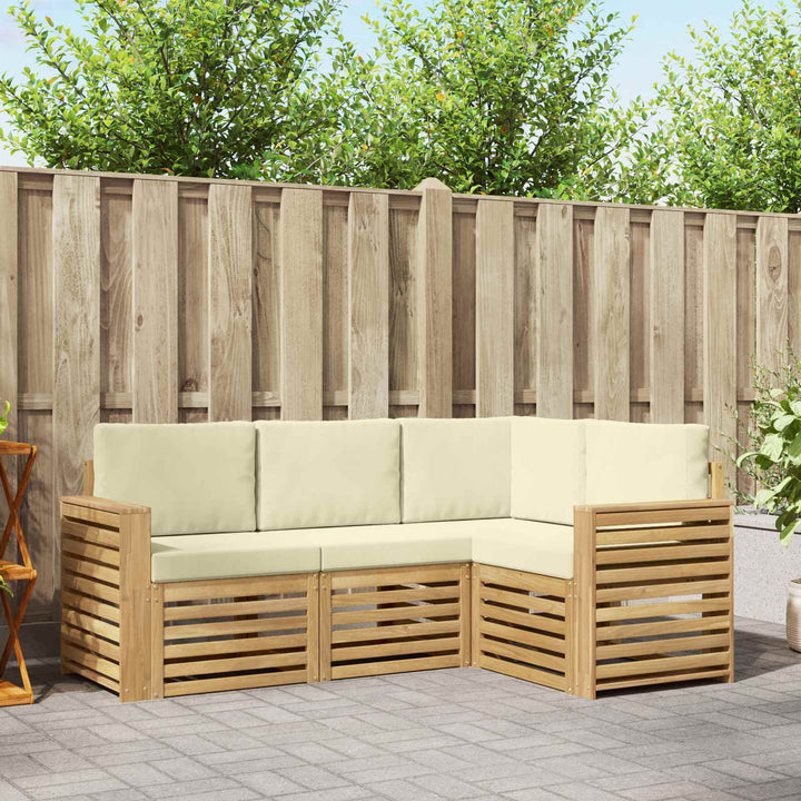 Sofasæt 4 pcs Hvid og cremefarvet 191 x 132,5 x 73 cm Polyester