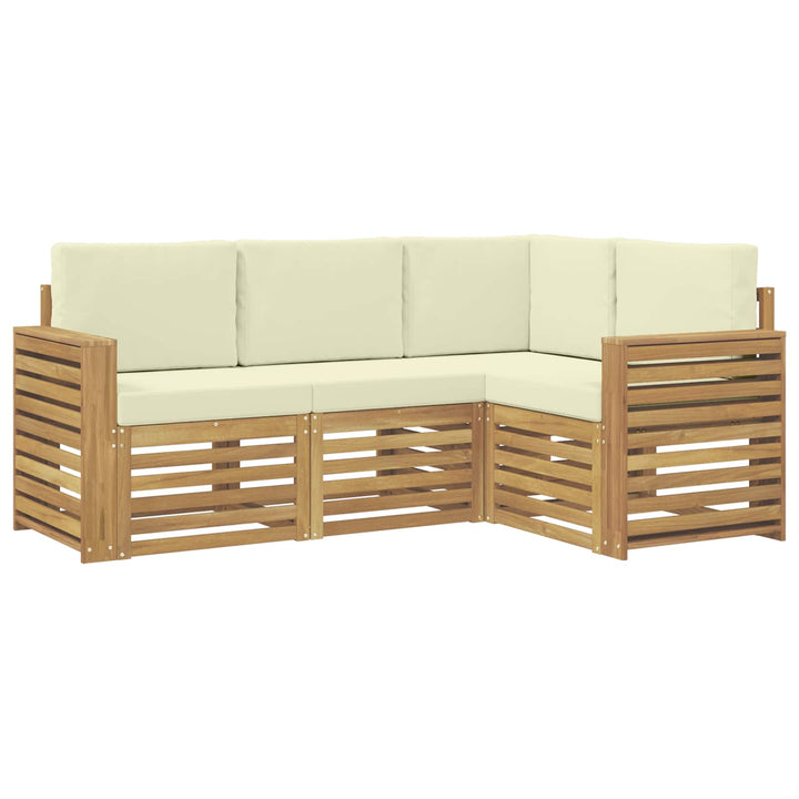 Sofasæt 4 pcs Hvid og cremefarvet 191 x 132,5 x 73 cm Polyester